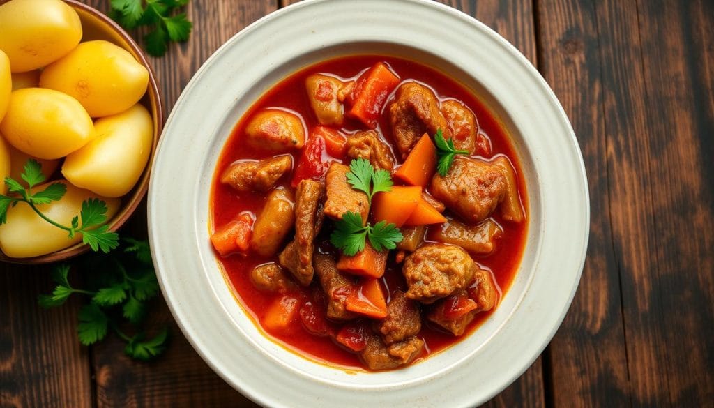 Gulasch mit Kartoffeln Gulasch mit Kartoffeln